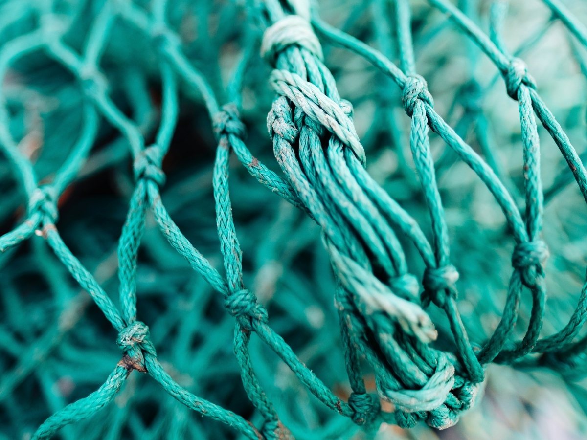 Discarded fishing nets / recycled nylon raw material